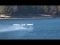 3 Seaplanes Taking Off From Vancouver