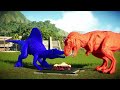 Green Indominus vs Spinosaurus vs T-Rex , Dinosaurs Battle Jurassic World Evolution 2