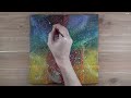 Galaxy Beyond the Window｜Acrylic Painting on Black Canvas  #70｜Satisfying with Masking Tape