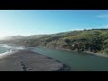 Aerial footage Armstrong Woods & Pacific Coast near Bodega Bay