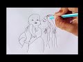 4 easy drawing ideas | Mothers love drawing | Mother daughter beautiful drawing | Easy tutorial