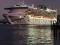 Cruise ship leaving town.