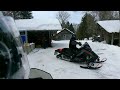 Snowmobiling in Maine...Arriving at libbys camp to stuff the tank