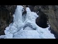 Slow motion frozen waterfall