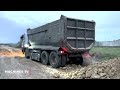 Impressive Process of Building a Perfect Village Road Using Motor Grader and 12wheel truck