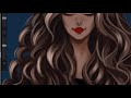 Procreate - How to paint Curly/Wavy hair | Hair tutorial #2