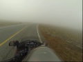 Going up Mt Washington into dense clouds on my Motorcycle
