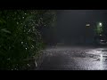 [4K] The sound of rain showers in the middle of the night, thunder and lightning, and Rain Sounds