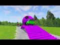 TRANSPORTING PIXAR CARS & FRUITS WITH COLORED & JOHN DEERE vs CLAAS vs TRACTORS - BeamNG.drive