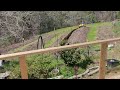Cedar handrails with steel cabling on a pre-built tuns into pergola