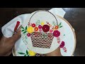 Beautiful Flower Basket Hand Embroidery Design 🌺🌸||Wall hanging||homedecor