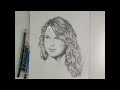 How to draw Taylor Swift  using just  pencil / REALISTIC DRAWING