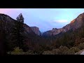 Yosemite valley sunset. Timelapse