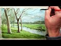 Watercolor Holland how to draw a tree how to draw water how to draw a landscape