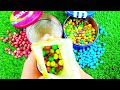 Satisfying video | Unpacking 2 box Rainbow  m&m,s vs maltesers containers with color candy ASMR