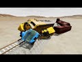 Impossible Huge Bulge Rail Tracks Vs Train Crossing - BeamNG.Drive