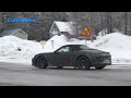 2025 Porsche 983 Boxster EV Prototype With Production Lights Spied Again Winter Testing