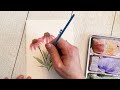 Easy Watercolor Cone Flowers and Lavender (Beginner Watercolor painting)