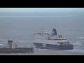 DFDS Dover to Dunkirk Ferry Delft Seaways Assisted Out Of Dover During Storm Eunice 18th Feb 2022