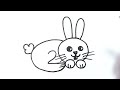 How To Draw A Rabbit From Numbers 200 @jellydrawart