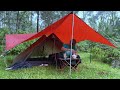 SOLO CAMPING HEAVY RAIN - RELAXING CAMPING WITH RAIN SOUNDS - ASMR
