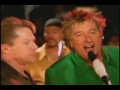 Rod Stewart and a fan from the audience