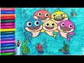 Drawing and Coloring Baby Shark Family for Kids and Toddlers | yasyaskids