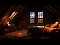 Thunderstorm Sounds & Crackling Fireplace at Cozy Cabin Ambience