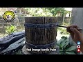 HOW TO MAKE LARGE CEMENT POT AT HOME / BARREL TYPE POT#1 / AMAZING DIY CEMENT IDEAS - CONCRETE POT