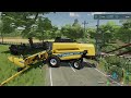 Harvesting WHEAT baling STRAW and Feeding animlas│The Old Stream Farm│FS 22│ Timelapse 5