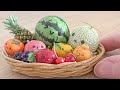 DIY Watermelon Game Miniature Fruit Basket - Polymer Clay Tutorial