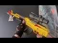 Special police weapon unboxing video, M416,barrett,AK47, unboxing toy video, gas mask, axe, pistol,