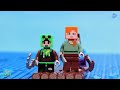 Last To Leave Red Circle Wins BIG Challenge - Lego Minecraft Animation