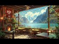 Outdoor Coffee Shop Ambience For Work And Study ☕ Jazz Music In Cozy Coffee Shop For Relaxing