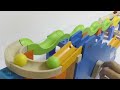 Marble Run Race ☆ TrixTrack Wave Slope & Wooden Stairs Course