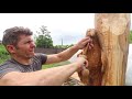Amazing wood carving with CHAINSAW, WOODEN EAGLES