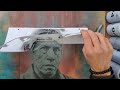 Stencil Art Painting in the rain