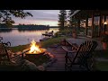 Soothing Fire Sounds at Campfire: Peaceful Lakeside Forest for Sleep and Relaxation