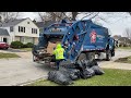 Republic Mack LR McNeilus Rear Loader Crushing Bulk at the Spring Cleanup